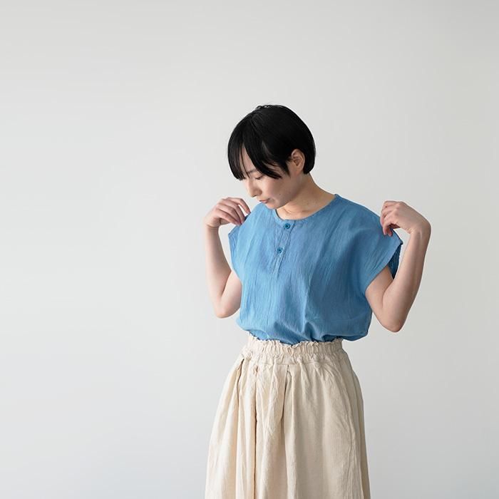 ヂェン先生の日常着 ヘンリーネックフレンチトップス