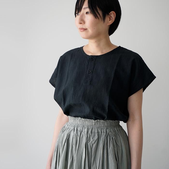 ヂェン先生の日常着 ヘンリーネックフレンチトップス