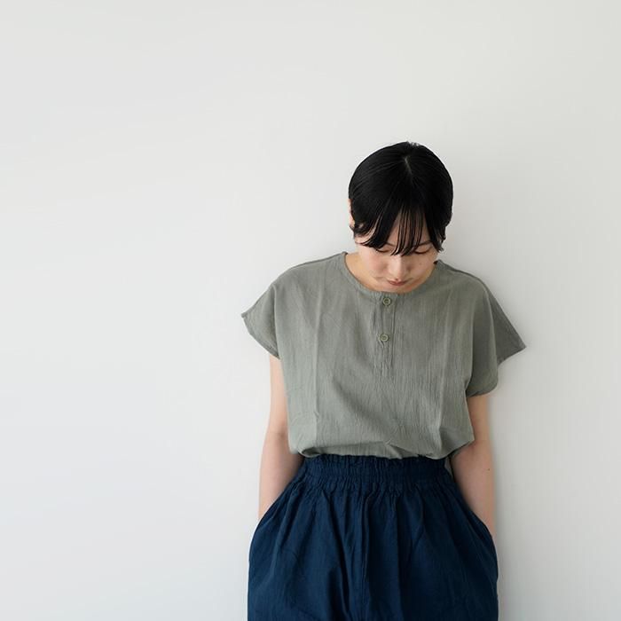 ヂェン先生の日常着 ヘンリーネックフレンチトップス