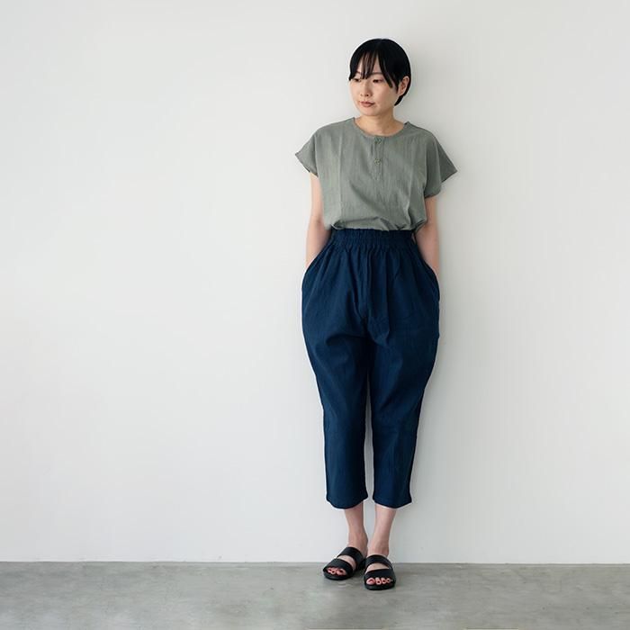 ヂェン先生の日常着 ヘンリーネックフレンチトップス