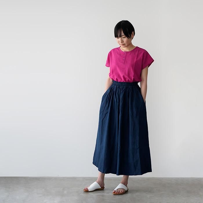ヂェン先生の日常着 ヘンリーネックフレンチトップス