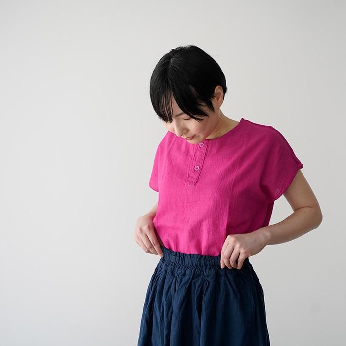 ヂェン先生の日常着 ヘンリーネックフレンチトップス