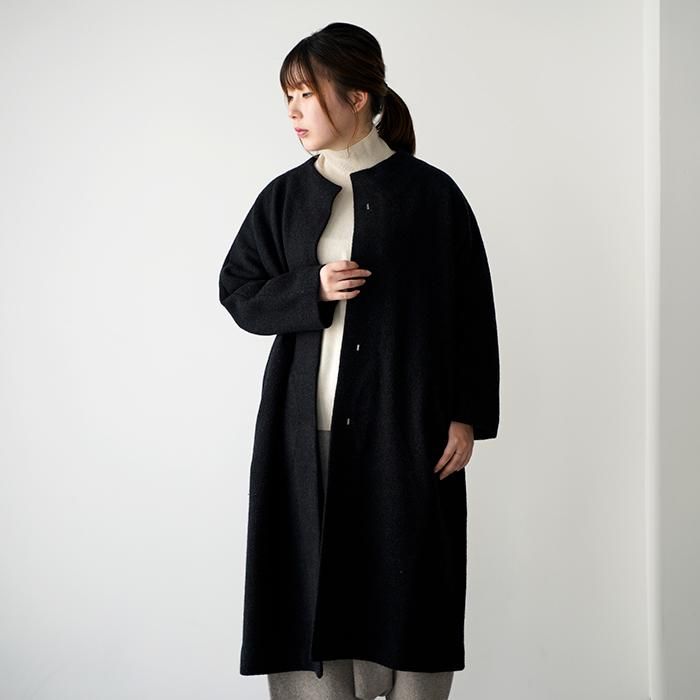 evam eva プレスウールコート