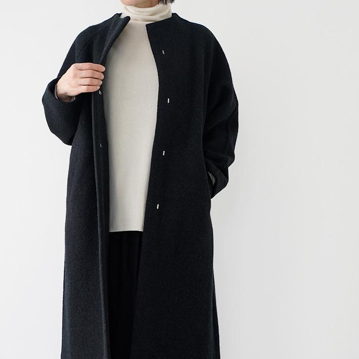 evam eva プレスウールコート