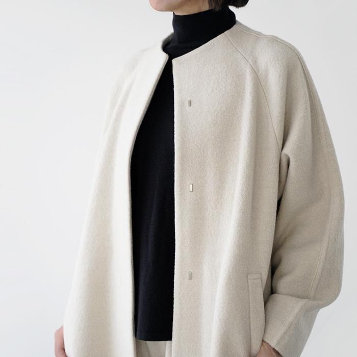 evam eva プレスウールコート