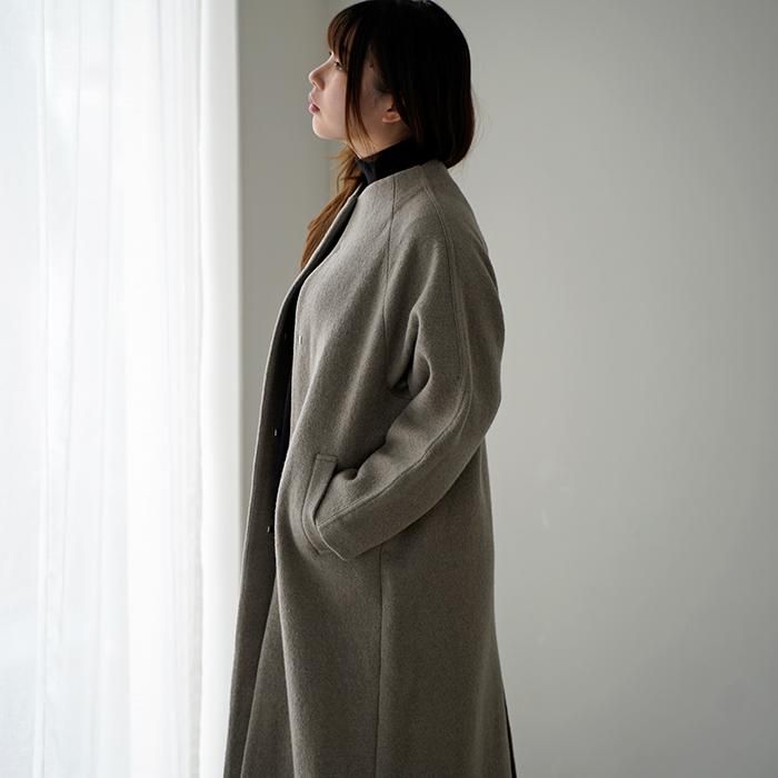 evam eva プレスウールコート