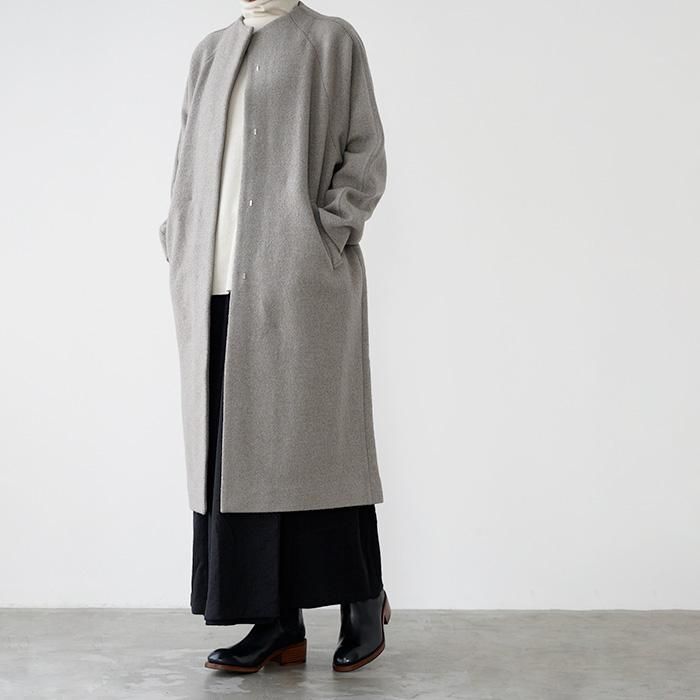 evam eva プレスウールコート