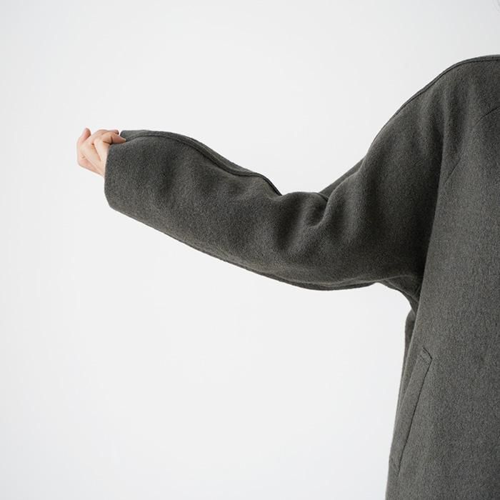 evam eva プレスウールコート