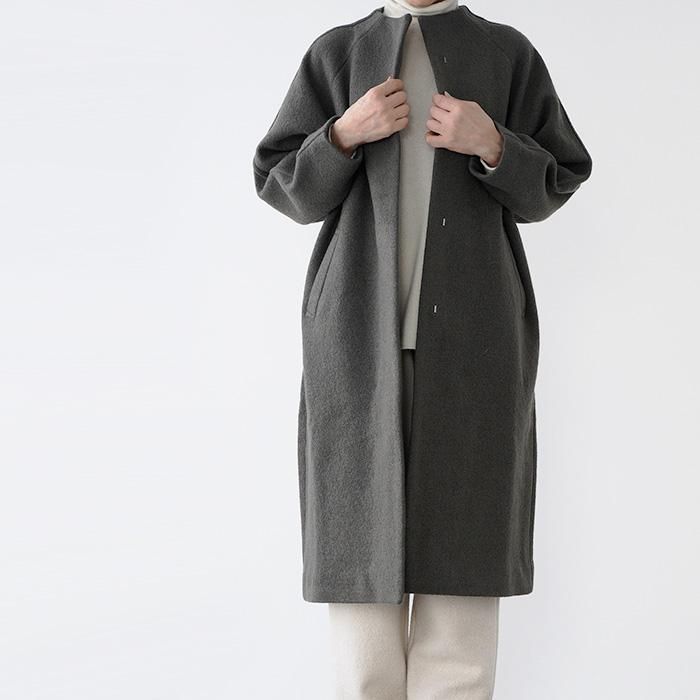 evam eva プレスウールコート