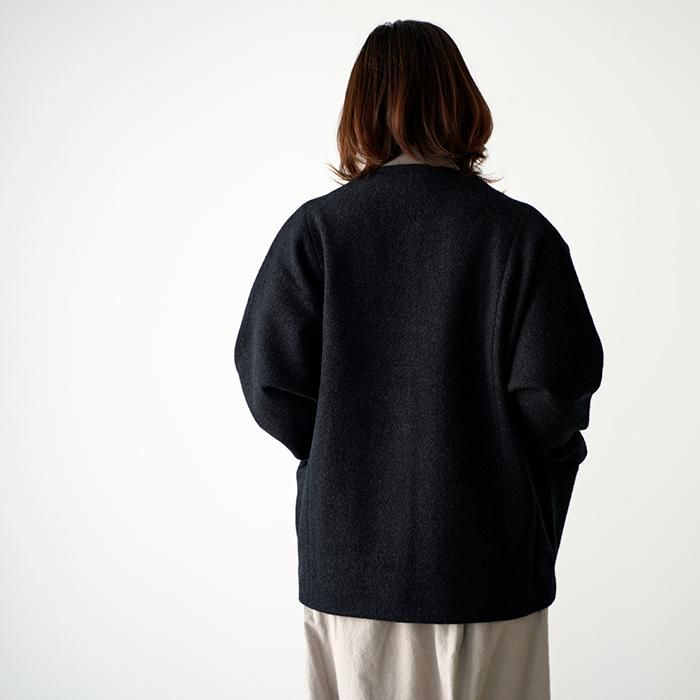 evam eva プレスウールショートコート