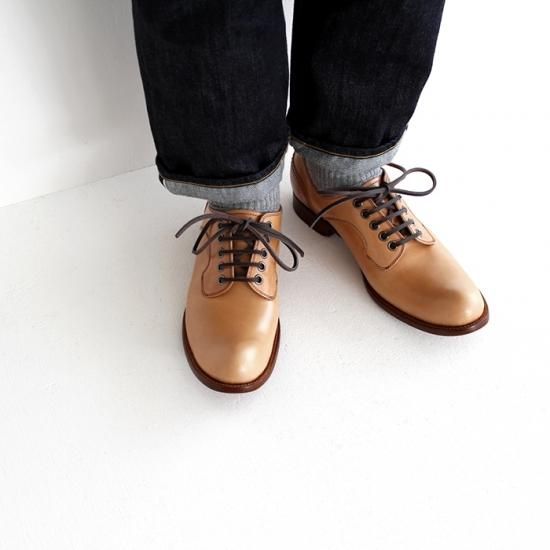 chausser ショセ ナチュラルコードバン プレーントゥレース