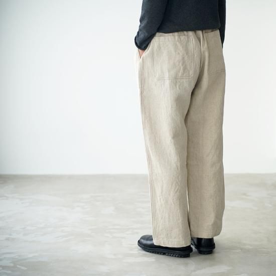 MITTAN ミッタン 亜麻苧麻ワイド PT-70 生成 メンズ レディース パンツ