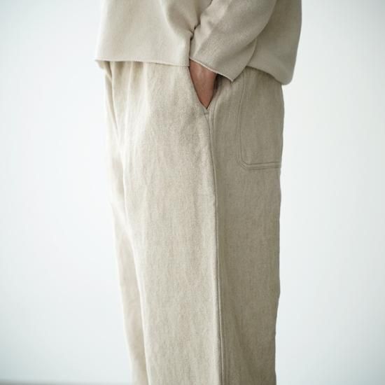 mittan パンツ ミッタン MITTAN 泥染め 亜麻苧麻ワイド パンツ FLAX RAMIE