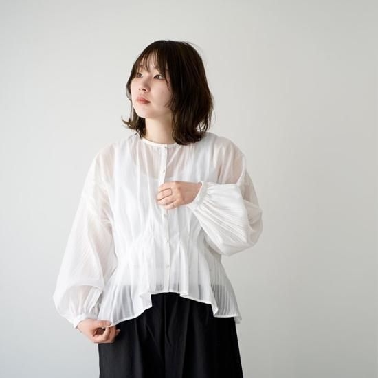 kijinokanosei キジノカノウセイ tuck blouse nagi WHITE 777025