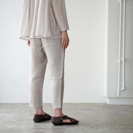 2024年冬【法人向けお歳暮】 eva evam エヴァムエヴァ リネンタックパンツ pants tuck linen パンツ