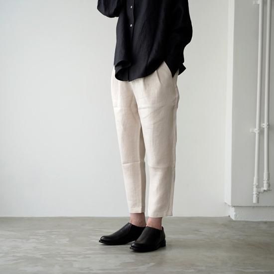 evam eva エヴァムエヴァ linen tuck pants リネンタックパンツ
