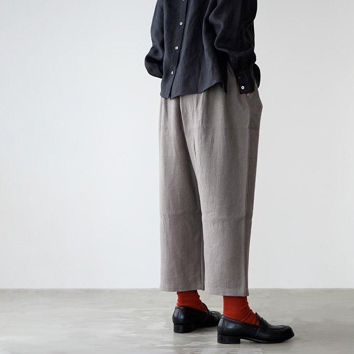 未使用品】 evam eva エヴァムエヴァ リネン梨地織 サルエル