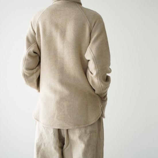 MITTAN ミッタン ウールシルクキャメルシャツ SH-108 白茶 メンズ