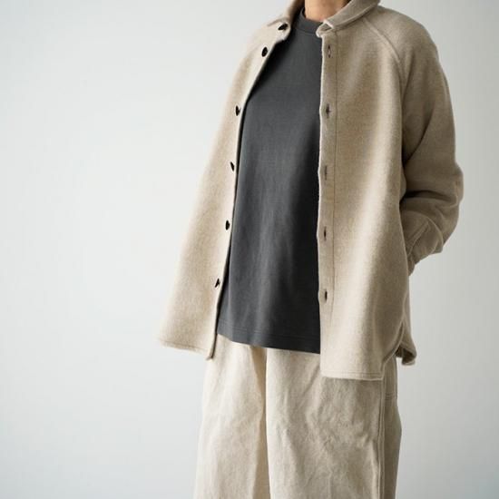 MITTAN ミッタン ウールシルクキャメルシャツ SH-108 白茶 メンズ