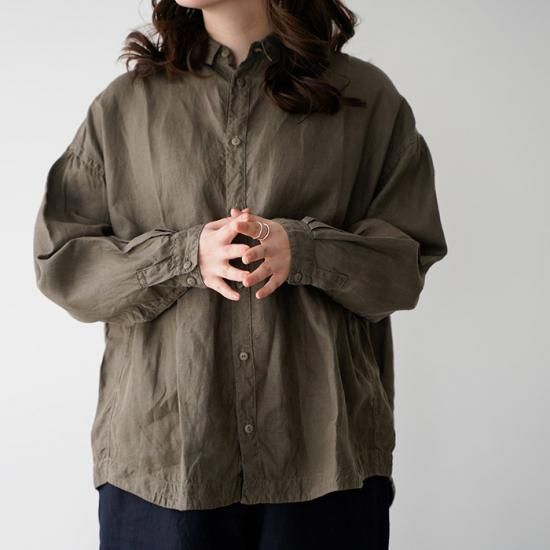 MITTAN ミッタン やわらか大麻ビッグシャツ 草木濃染 SH-121DC