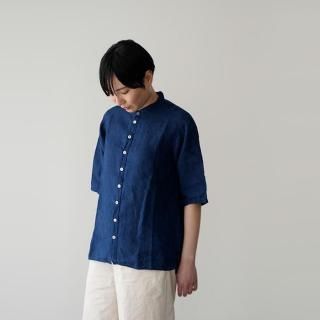 【別注】MITTAN 半袖大麻シャツ 藍×阿仙（濃）サイズ4 別注】MITTAN 半袖大麻シャツ 藍×阿仙（濃）サイズ4 MITTAN ミッタン 服と