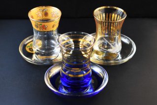 チャイグラス&ソーサー/トルコ雑貨/テーブルウェア