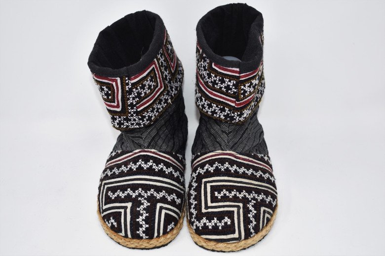 モン族刺繍ブーツ【Size:25.5cm】/エスニックファッション/民族
