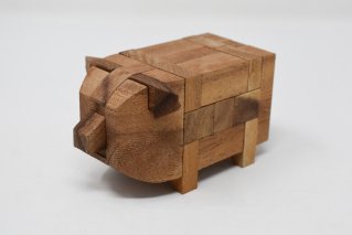 ピッグパズル【木製パズル】/ブタ/豚/木製ゲーム/タイ雑貨/PigPuzzle