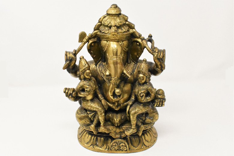 ガネーシャ神・シヴァ神・パールヴァティー神像【真鍮製】/仏像・神像/家族像/ヒンドゥー教/インド神話 LapisLazuli