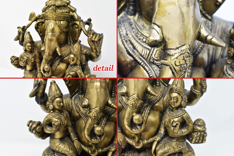 割引券 シヴァ神と家族 ラクシュミとガネーシャ ヒンズー教彫刻置物インド神話仏像オブジェインテリア雑貨エスニック神像シバ神座像宗教美術 インテリア小物 