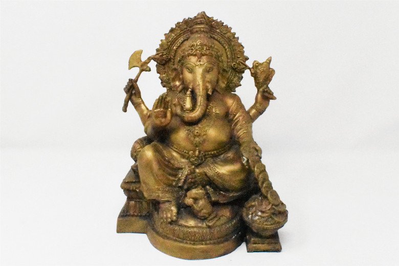 ガネーシャ神像【真鍮製】/仏像・神像/ヒンドゥー教/インド神話 - LapisLazuli