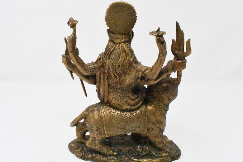 ドゥルガー神像【真鍮製】/マヒシャ/仏像・神像/ヒンドゥー教/インド神話 - LapisLazuli