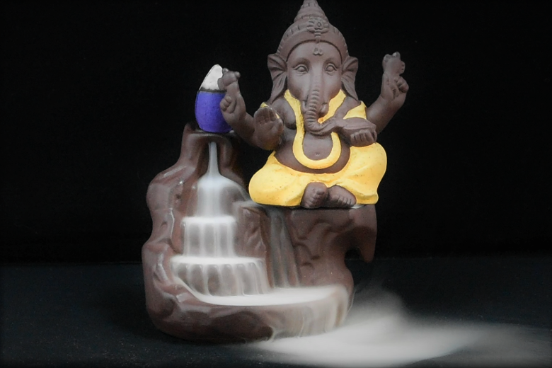 ガネーシャ インドの神様 香炉 逆流香炉 お香立て 香ホルダー  置物装飾