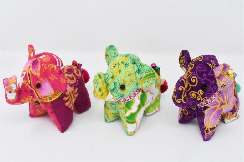 ゾウぬいぐるみ Mサイズ 桃 黄緑 紫 ドール Stuffed Elephant タイ雑貨 Lapislazuli