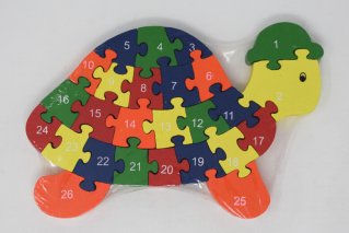 カラフルパズルカメ【木製パズル】/知育玩具/木製ゲーム/タイ雑貨/Colorful Puzzle Turtle