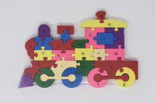 カラフルパズル汽車【木製パズル】/知育玩具/木製ゲーム/タイ雑貨/Colorful Puzzle Train