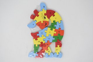 カラフルパズルキリン【木製パズル】/知育玩具/木製ゲーム/タイ雑貨/Colorful Puzzle Giraffe