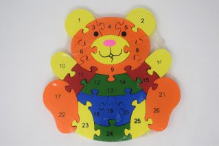 カラフルパズルクマ【木製パズル】/知育玩具/木製ゲーム/タイ雑貨/Colorful Puzzle Bear