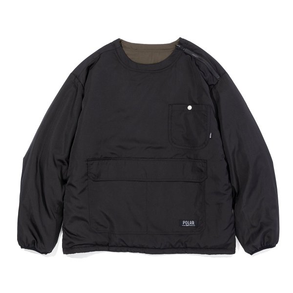 <img class='new_mark_img1' src='https://img.shop-pro.jp/img/new/icons5.gif' style='border:none;display:inline;margin:0px;padding:0px;width:auto;' />REVERSIBLE NYLON PUFF CREW - BLACK/OLIVE