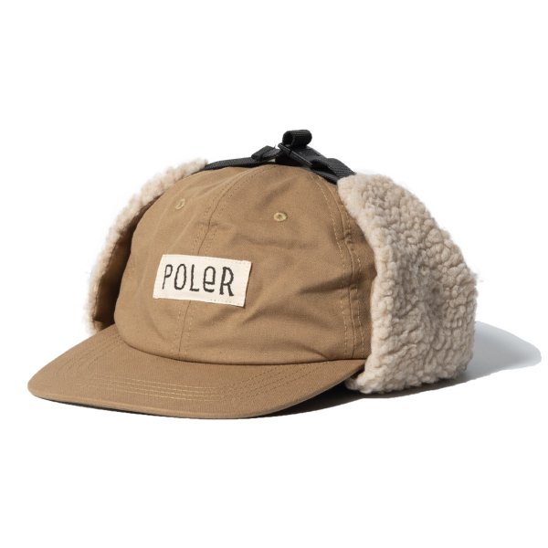 <img class='new_mark_img1' src='https://img.shop-pro.jp/img/new/icons5.gif' style='border:none;display:inline;margin:0px;padding:0px;width:auto;' />FURRY FONT CANVAS FLAP CAP - KHAKI