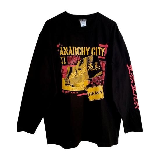 ANARCHY CITY LONG SLEEVE T-SHIRTS BLACK - 亜無亜危異 WEB SHOP