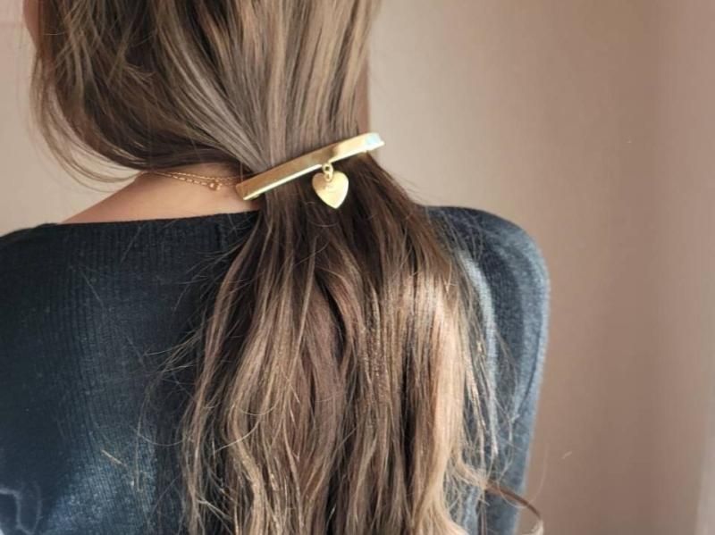 drop heart barrette