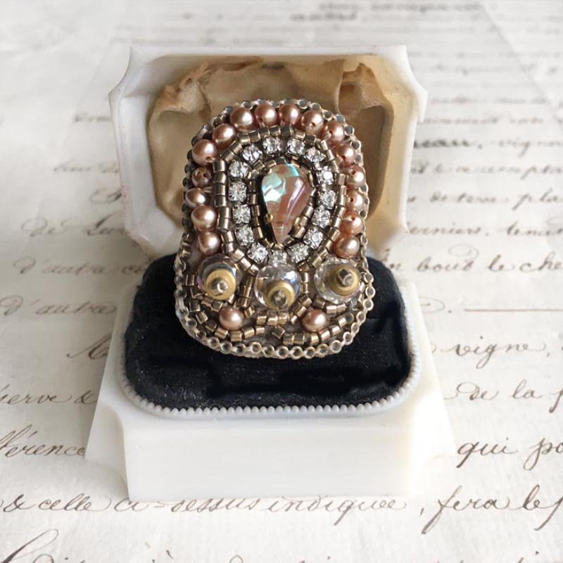 刺繍 指輪 サフィレット ヴィンテージ ビーズリング(指輪) 贈り物 通販 ...