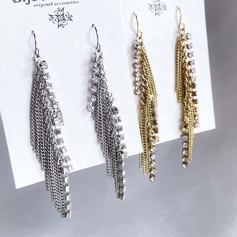 #374 スワロフスキーパール　6ミリ×8ミリ チェーンピアス／イヤリング変更可 374 スワロフスキーパール 6ミリ×8ミリ チェーンピアス