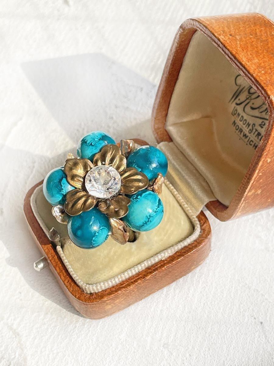 スティーブンデュエック ヴィンテージ 青く美しいターコイズと水晶の