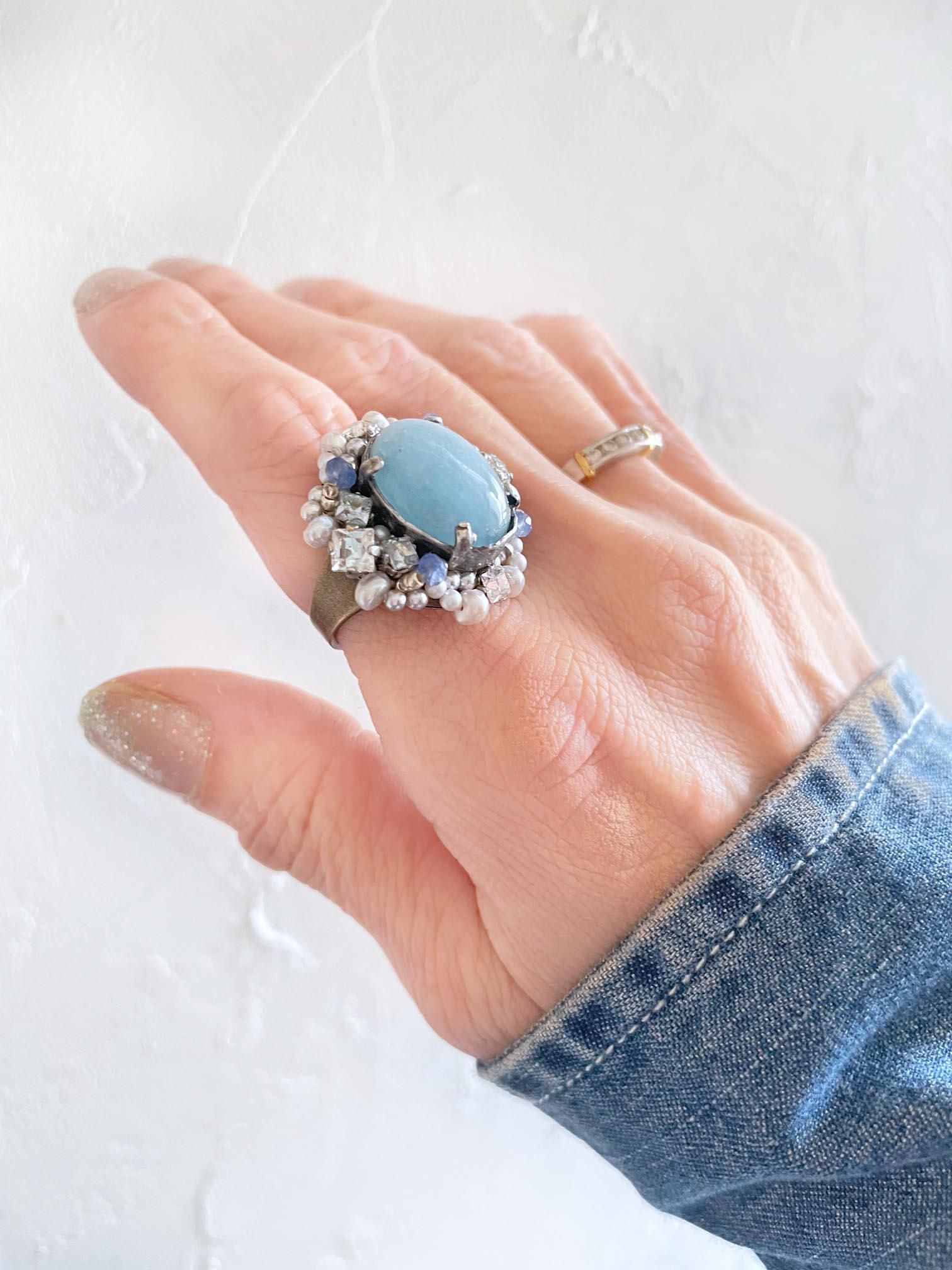 アクアマリン リング (指輪) 天然石 リング 大粒 リング アクア アクアマリン リング (指輪) 天然石 リング 大粒 リング アクア