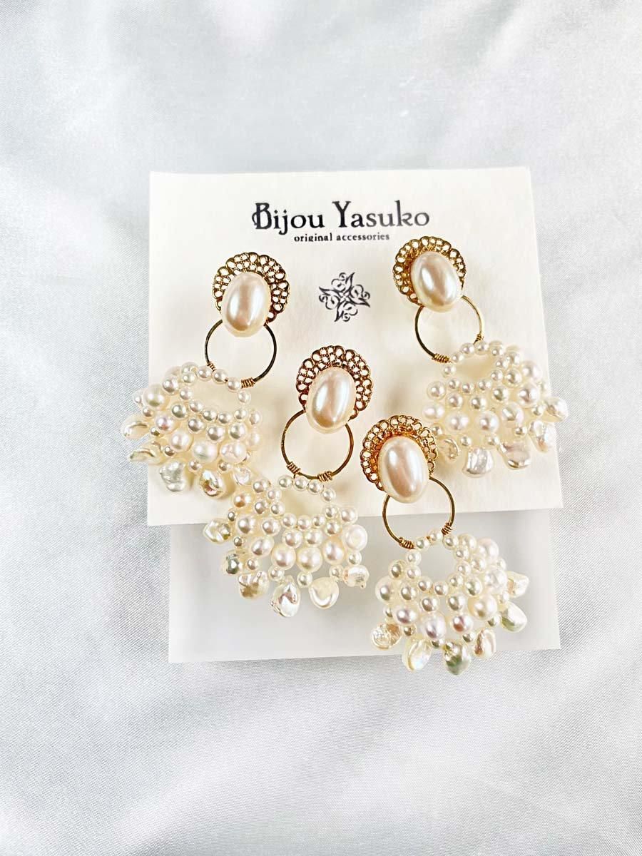 結婚式✨卒業式 パーティにも✨☆メタルと大きめパールの