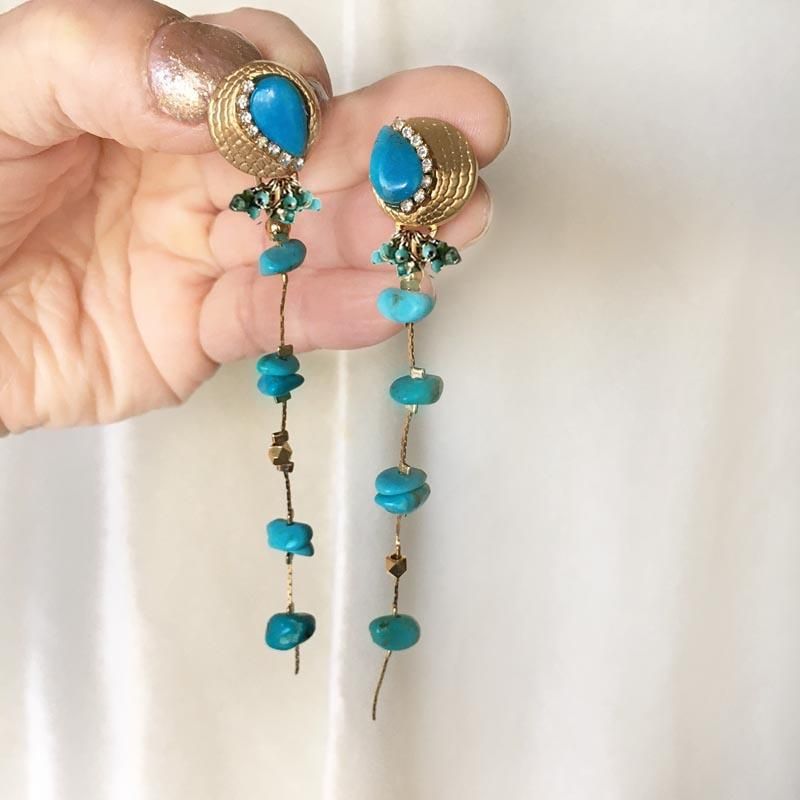 ピアス　イヤリング✩︎⡱ドット✖︎オレンジ