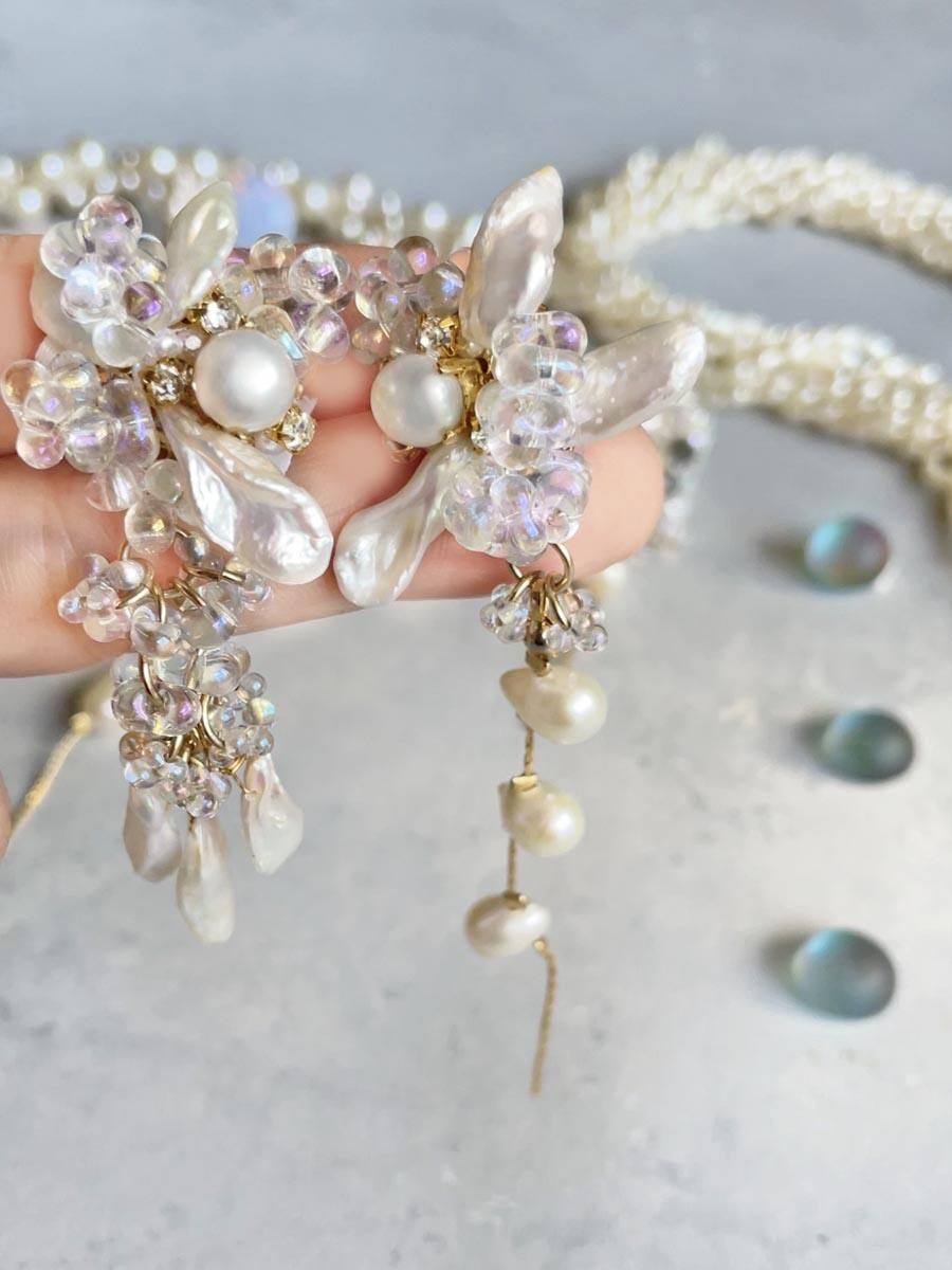 asumi bijoux shirotsumekusa long earring｜ピアス・イヤリング