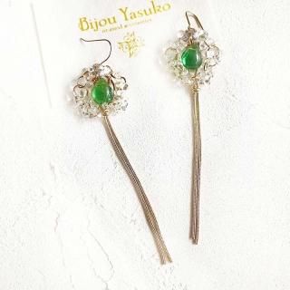 フローライトピアス・イヤリング、ゴールドアクセサリー フローライトピアス・イヤリング、ゴールドアクセサリー